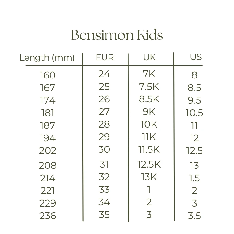 Bensimon sizing on sale